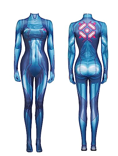 Game Samus Aran Cosplay Costume Same Style Costumes Bodysuit Tight Fitting Customized Anime Rave Halloween Cos (Female S)