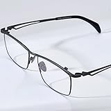 FONEX Pure Titanium Glasses Frame Men Square Magnet Clip On Eyeglasses with Polarized and Night Vision Lens (F85759 Black with Grey & Night Vision Lens)