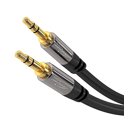 KabelDirekt – Aux Cable, Jack Cord & Audio 3.5mm Cable – 25ft – Available in 1.5-33ft – Suitable for Headphones – Mobile Phone – PC & Laptop Audio – Car – HiFi – Stereo, Black