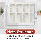 CAKETIME Mini Loaf Pans, Metal Reinforced Frame Silicone Mini Bread Loaf Pans 8 Cavities Nonstick for Baking Cornbread, Mini Bread, Mini Loaf, Brownie, Cheesecake, Chocolate 2 Pack Confetti, Small