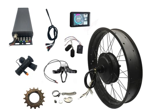 NBPOWER 20 * 4.0 Rear 5000w Electric Fat Bike Conversion kit sabvoton Controller 100KM/H max Speed, with TFT Color Display System,Single Speed Freewheel