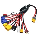 RC Lipo Battery Charger Adapter Connector Splitter Wire 10 in 1 Octopus Convert Cable to XT60H Plug Lead Cable for TRX, T-Plug, Tamiya,Futaba, JST, XT90,XT60,XT30,EC3,EC5