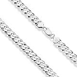 Miabella Italian Solid 925 Sterling Silver 9mm Diamond-Cut Cuban Link Curb Chain Necklace For Men, Made in Italy (Length 20 Inches (X-Short))