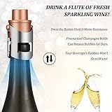 HYZ Champagne Stoppers Wine Saver 3-Pack, Sparkling Wine Vaccum Stoppers with Built-in Pump for Champagne, Prosecco and Cava - Stainless Steel + ABS Champagne Bottle Stoppers Rose Gold/Silver/Black