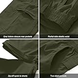 Men's Outdoor Quick Dry Convertible Lightweight Hiking Fishing Zip Off Cargo Work Pants Trousers,Army Green,32