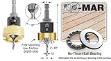 Amana Tool 55227 Carbide Tipped 82 Degree Countersink Set with Adjustable Drill Bit Depth Stop and No-Thrust Ball Bearing 3/8 Dia x 1/8 Drill Dia x 1/4 Inch Quick Release Hex Shank