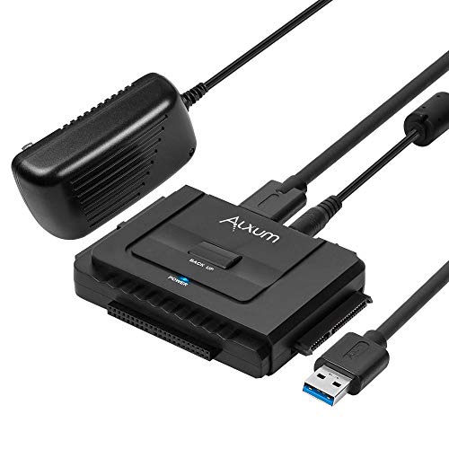 Alxum SATA IDE to USB 3.0 Hard Drive Adapter with Power, IDE to SATA Adapter External Hard Disk Reader for 2.5/3.5 inch IDE
