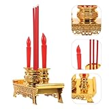 Beaupretty Led Decor Led Electronic Incense Burner Stick Buddhist Candle Lamp Retro Light Chinese Traditional Candlestick Feng Shui Buddhist Worship Prayer Altar Supplies Dragon Incense Burner