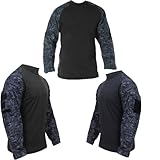 Army Universe Men's Tactical Airsoft Combat Uniform Set Combat Shirt & BDU Pants (Midnight Digital Camo, L)