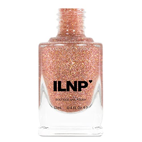 ILNP Love Triangle - Metallic Silver, Gold, and Rose Flakie Topper Nail Polish, Chip Resistant, 7-Free, Non-Toxic, Vegan, Cruelty Free, 12ml