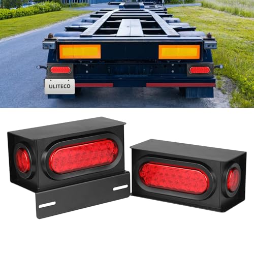 Trailer Light Boxes,6 inch Oval Tail Lights(24 LED) & 2 inch Side Marker Clearance Lighs(9 LED), Boat Trailer Lights Kit with Brake, Tail, Turning Signal Light, Includes Grommets Wire Connectors 2PCS