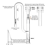 FZONE Aquatic Glass Lily Pipe Inflow with Surface Skimmer for Aquarium Filter 1/2''(12/16mm) Tubing