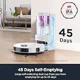 Eureka E10s Robot Vacuum with Bagless Self Emptying Station, Robotic Vacuum and Mop Combo, 45-Day Capacity, 4000Pa Suction for Pet Hair, Carpet&Floor, Auto Lifting Mop, App Control, White