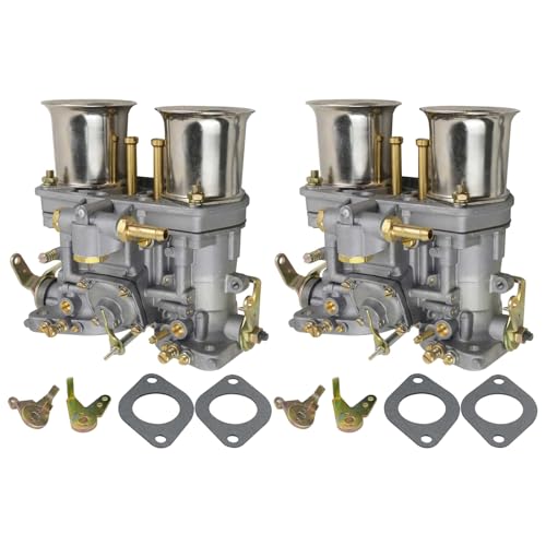 Flynsu 2 Barrel Carburetor 40 IDF Replacement for Weber Solex Dellorto VW Bug Beetle 40mm Carb with Air Horn (2pcs)