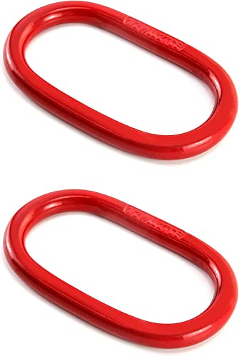 yakicag Oblong Master Link, 2 Pack 1/2" Safety Heavy Duty Chain Link Lifting Ring, 4400 lbs Load Capacity, Heavy Duty Grade 80 Steel, for Lifting Rigging, Red