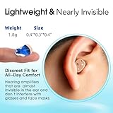 Rechargeable Hearing Aids for Seniors Adults with Noise Reduction,Discreet Fit for All-Day Comfort,Hearing Aids for Men and Woman,Mini Invisible Aid In-the-Ear,Blue and Red Pair (Digital signal model)