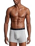 POLO Men's Stretch Classic Fit Boxer Briefs, Trunks & Long Available, 3-Pack, Regular Leg-Andover Heather/Charcoal Heather Black-3 Pack, Medium