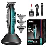 VGR Professional Barber Clippers Kit 9000 RPM Hair Clippers with Ceramic Blade & LED Display, Zero-Gapped T-Blade Hair Trimmer for Precise Styling, Metal Body, 240-Minute Run Time, USB Charging Base