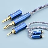 QOA Kinera Ace 2.0 IEM Cables with 3 Replaceable Plugs, Earphone Cable 4 Core Silver Foil and 4 Core Alloy Copper in Ear Monitor Cable (0.78mm 2 pin