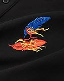 Niepce Inc Japanese Streetwear Phoenix Embroidery Men's Polo Shirts (as1, Alpha, x_l, Regular, Regular, Standard, Black3)