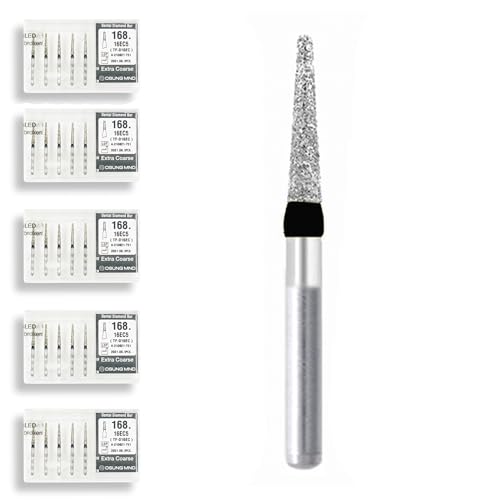 Conical, Truncated 1.6 mm Dia. Extra Coarse Grit Diamond Dental Bur 25 Pcs. 168.16EC5