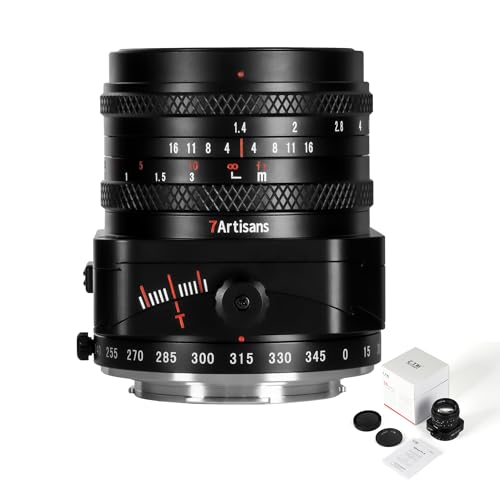 7artisans 50mm F1.4 Tilt-Shift Lens, APS-C, Prime Large Aperture Lens, Compatible with Sony E Mount Mirrorless Camera A7 A7II A7III A7R A7RII A7RIII A7RIV A7S A7SII A9 A7C