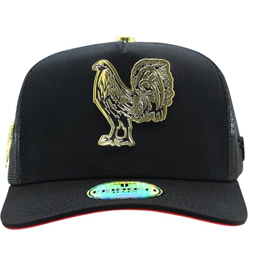 Hats FT62M Gallo Black Baseball Cap - Premium Rooster Hat for Men and Women, Ball Caps for Men for Any Occasion, Rooster Trucker Hat, Gorra para Hombre Ajustable
