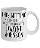 Dwayne Johnson Mug The Rock Fan Item for Coworker Funny 11 or 15 oz. White Ceramic Coffee Cup for Work Christmas Birthday for Men and Women Office Meeting Gag