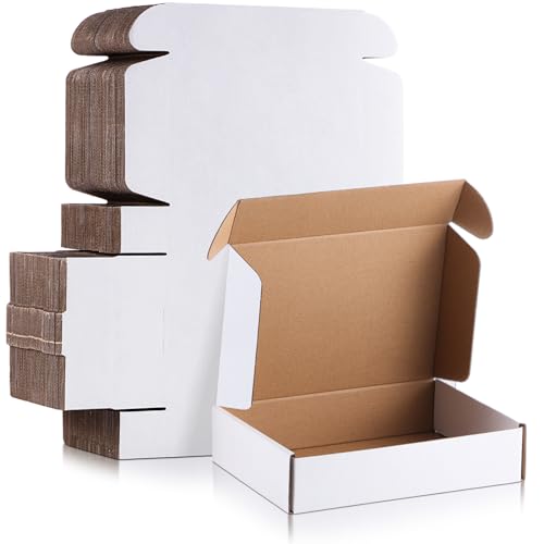 Qilery 200 Pcs Shipping Boxes Corrugated Cardboard Mailer Boxes Packaging Present Gift for Shipping Mailing Small Business (12 x 6 x 3 Inch)