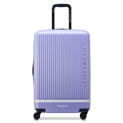 florence by mills Spin Me Away Hardside Expandable Luggage with Spinner Wheels, Lavender, Checked-Medium 24 Inch