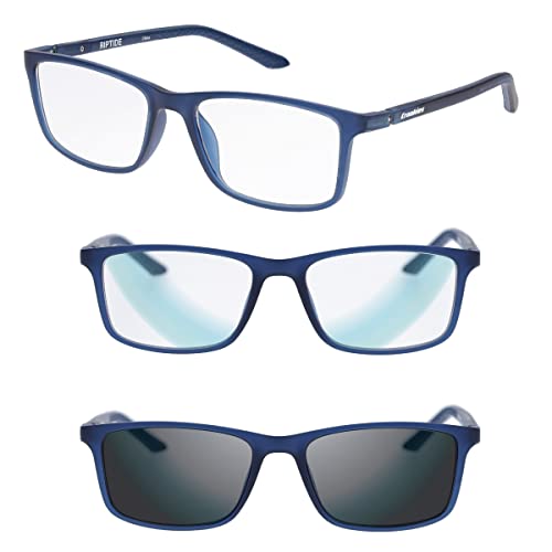 Croakies Riptide Photochromic Progressive Eyewear | UV400 Sunglass for Outdoor | Bluelight Eyeglass for HEV Devices | Bundle