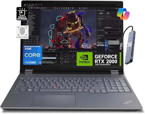 Lenovo ThinkPad P16 Gen 2 Mobile Workstation (16" FHD+, Intel 24-Core i9-13980HX, 128GB DDR5 RAM, 4TB SSD, NVIDIA RTX 2000 Ada 8GB) Laptop for Engineer, Designer, Architect, IST HUB, Win 11 Pro