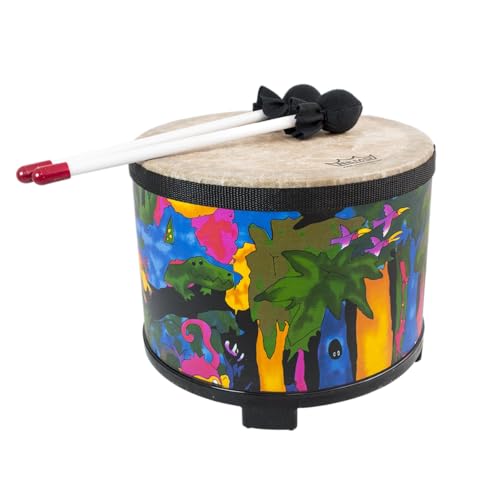 Remo KD-5080-01 Kids Percussion Floor Tom Drum - Fabric Rain Forest, 10"