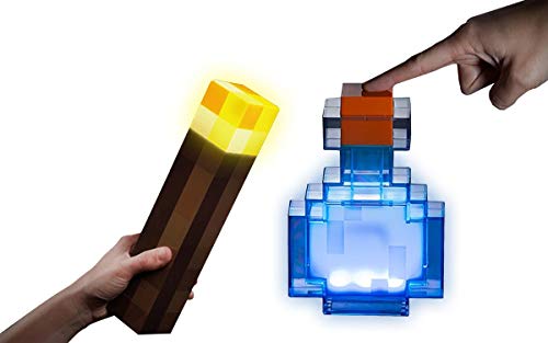 Minecraft LED Light 12 Inch Torch & 7 inch Potion Set of 2 Multicolor