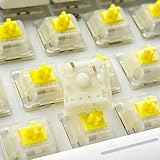 Gateron Milky Yellow Pro V2 Pre-lubed 5-Pin 50gf Linear Switches for MX Mechanical Keyboard Game Keyboard(90PCS, Milky Yellow Pro)