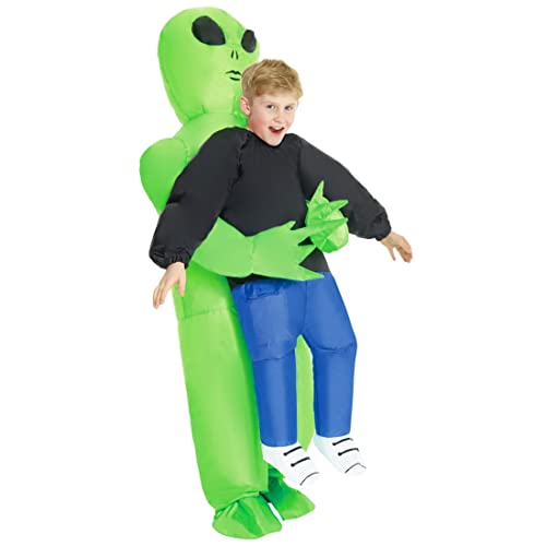 Morph Kids Inflatable Alien Costume, Blow Up Alien Outfit for Children, Halloween Costumes for Kids, One Size