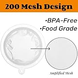 Noamus 10 Pack 200 Mesh Food Filter Strainer, 5 Inch Nylon Fine Mesh Sieve Drainer, Premium Plastic Mesh Colander for Filtering Yogurt Juice Milk Honey, Reusable Mini Brine Shrimp Separation Net