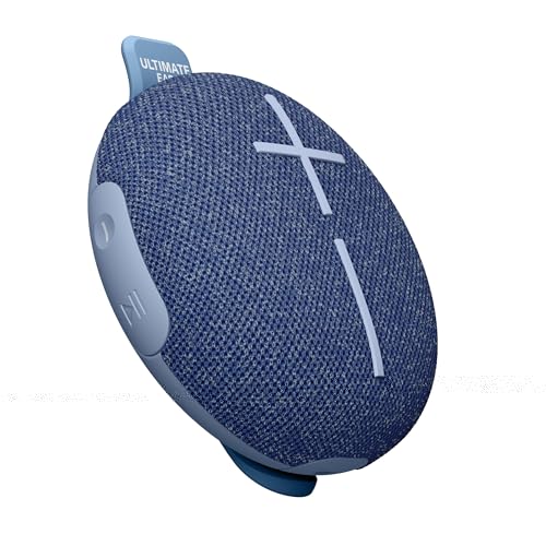 Ultimate Ears MINIROLL Ultra-Portable Waterproof Bluetooth Speaker, Big Bass, IP67 Dustproof, 131 ft Range - Gentle Blue