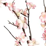 Ammyoo 4Pcs Cherry Blossom Branches Artificial Flowers for Spring Summer Indoor Decoration,Faux Long Stem Artificial Flowers for Wedding Home Office Bedroom Party Table Centerpieces Decor (Pink)