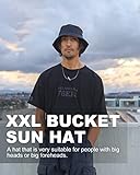 Extra Large Lightweight Bucket Sun Hat,Breathable Travel Cooling Hats,Outdoor Sun Hat for Big Heads 24.5"-25.5" Black