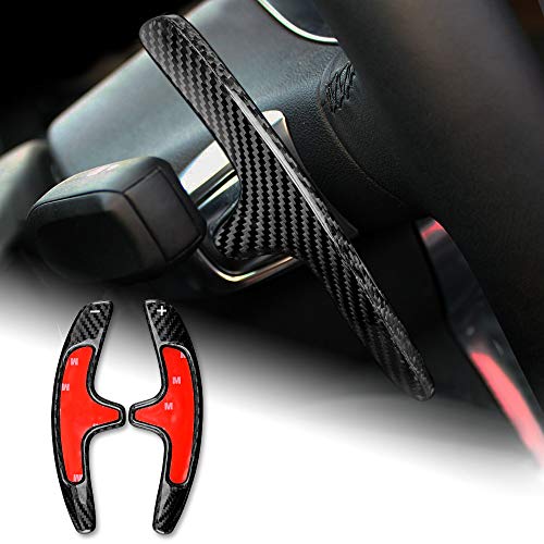 AIRSPEED Car Steering Wheel Paddles Carbon Fiber Steering Wheel Shift Paddle Extended Shifter Trim Cover Accessories for Porsche 911 Carrera 991 2012-2019, Cayman 2013-2019, Black