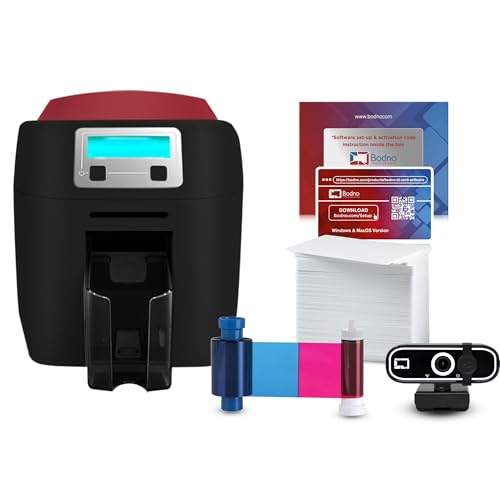Bodno Magicard 400X Dual Sided ID Card Printer & Complete Supplies Package ID Software - Bronze Edition