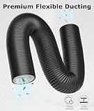 ATOM NEXUS 4 Inch 25 Feet Dryer Vent Hose, Aluminum Flexible Duct with 2 Duct Clamps, 4 Layer Protection Heavy-Duty Dryer Hose for Heating Cooling Ventilation and Exhaust