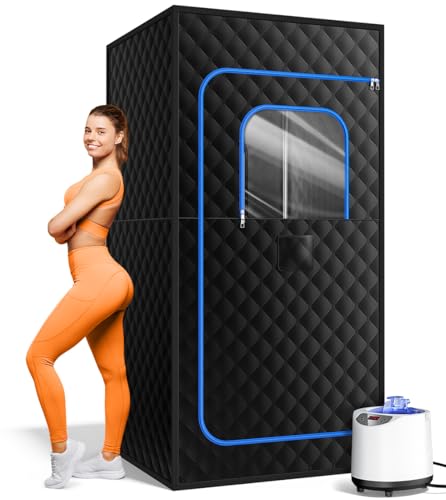 pikulLA Sauna Box, Portable Sauna for Home, Steam Sauna Accessories Sauna Tent, Personal Sauna Steamer with 1200W 3L Steamer Heater,15 Levels,Remote Control,Size 36 * 36 * 71 inches