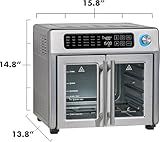 Emeril Lagasse Extra Large French Door Air Fryer Toaster Oven Combo, 25 Cooking Functions and Digital Controls, 7 Accessories Included, Stainless Steel Finish, 26QT Capacity