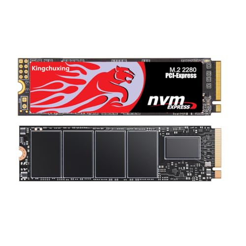 Kingchuxing SSD 128GB NVMe SSD M.2 PCIe Gen3x4 2280 Internal Solid State Drive, SLC Cache 3D NAND TLC, Up to 3500MB/s, Compatible with Laptop and PC Desktops(Black) (128, GB)