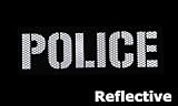 2 Pack Reflective Police Patch Reflective Back Panel Police Patch with Hook and Loop One Small and One Large Black(Police (Black-White)