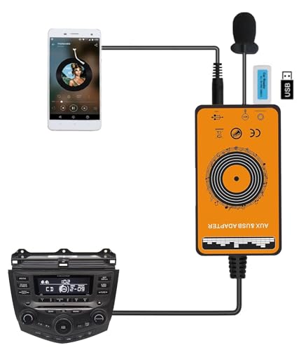3 in 1 Bluetooth Car Adapter, USB AUX Car Bluetooth Transmitter, Fits Honda Accord 2003-2012 Civic 2006-2014 CR-V 2004-2014 Odyssey 2005-2010 Pilot 2006-2014 TSX 2004-2011