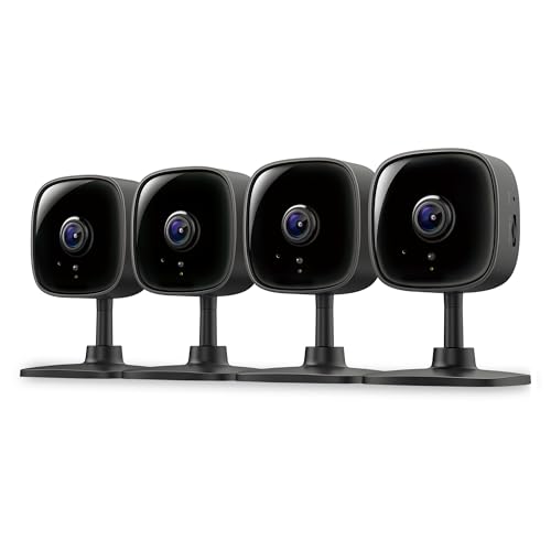 Tapo by TP-Link 1080P Indoor Security Camera for Baby Monitor, Pet Camera w/Motion Detection, 2-Way Audio, Night Vision, Cloud & SD Card Storage, Works w/Alexa & Google Home, Black, C101(4-Pack)