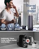 Travel Kettle, Dual Voltage Portable Electric Kettle 110V-220V-240V Smart Small Water Boiler for Tea & Coffee, 316 Stainless Steel, 6 Temperature Control and LCD Display, for Global Use (370ML)